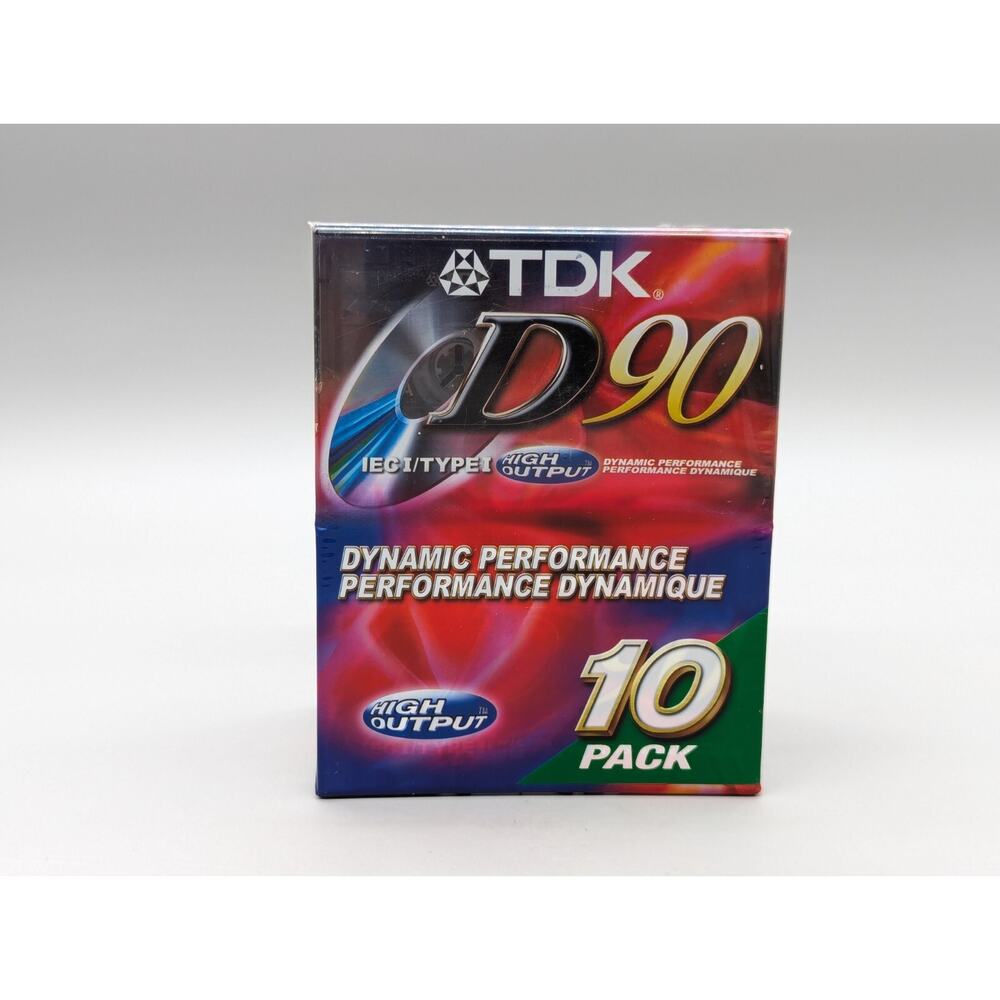 TDK D90 High Output Normal Position IECI Type l Blank Cassette Tape 10 Pack